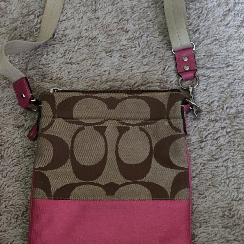 Coach cloth Cross-Body with leather trim